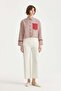 Striped Crop Linen Shirt Burgundy