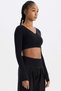 V-Neck Extra Soft Crop Top Black - 4