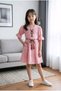 Girl's Pink Bohemian Dress - with Shell Detail and Necklace and Straw Belt as a Gift - 2