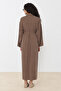 Long Shirt with Buttonhole Pockets Brown - 3