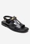 Auren Black Patent Leather Genuine Leather Buckle Women's Sandals - 3
