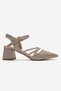 Women's High Heel Shoes Beige Crinkled - 2