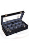 10-Piece Premium Watch Box, Faux Leather Covered, Special Design with Glass, Accessory Organizer