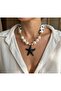 Asymmetrical Design Necklace with Starfish Detail - Polka Dot & Pearl Series - 2