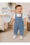 2-Piece Baby Set with Straps and Denim Overalls – Stylish Summer Combination with White T-Shirt