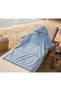 Light Blue Hooded Beach and Bath Poncho - Unisex Adult Bathrobe Towel - Made of Defol - 4