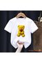 Bear Yellow Rose Printed 100% Kids Unisex T-Shirt 5 6 -7 8-9 10 -11 12 Years Old