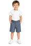 Boy's Blue Color Fabric Shorts with Zipper Closure Pockets - 2