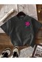 Floral Printed Front Back Detail Crew Neck Short Sleeve Women's Tshirt - 2