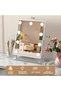 Hollywood Makeup Vanity Mirror with Lights, Lighted Makeup Mirror with 9 Dimmable Bulbs and 3 Color Lighting Modes, Smart Touch Control, Plug in Light Up Mirror (White) - 6