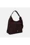 Women's Bitter Brown Knitted Patterned Tasseled Suede Textured Shoulder Bag - 2