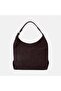 Women's Bitter Brown Knitted Patterned Tasseled Suede Textured Shoulder Bag - 3