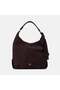Women's Bitter Brown Knitted Patterned Tasseled Suede Textured Shoulder Bag