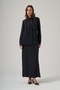 1050 Suit with Stone-Detail Collar and Skirt, Black - 3