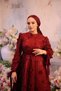 Women's Rose Detailed Waist-Tie Plus Size Henna Wedding Evening Dress - 2