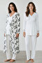 Maternity Set 3-Piece Set - Elegant Lace Maternity Pajama Set - Cotton Set with Dressing Gown and Nursing Features - 2