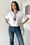 Women's Scarf Detailed T-Shirt – Short Sleeve Stylish Basic - 4
