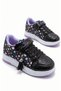 Girl's Shiny Glittery Sports Shoes with Single Strap, Velcro, Tassel Detail and Patterned Casual Sneaker - 2