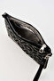 Women's Ring Gold Stone Suede Portfolio Handbag with Ankle Strap and Chain Strap - 2