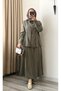 Elegance Pile Detailed Belted 2-Piece Skirt Set - 4