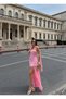 Women's Tulle Evening Dress with Scarf Detail Graduation Dress