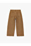 Regular Waist Ribbed Short Wide Leg Pants with Pocket Detail - Culotte Jeans - 6