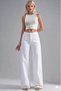 Alice Women's Palazzo Power Lycra Super High Waist Loose Jeans Denim Trousers - 2