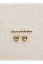 Stainless Steel Pearl Hairpin and Mini Hairpin Set of 3 Gold Color Hair Clips Women's Accessory - 3