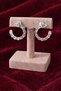 Snake Line Stone Hoop Earrings (Silver Color) - 2