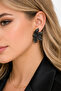 High Quality Nighttime Elegance Flower Earrings with Zircon Stone Detail - 3