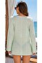 Front Tie Cotton Beachwear Beach Dress Green 8073-E - 3