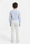 Boys' 2-Piece Set: Stand-Up Collar Buttoned Long Sleeve Shirt - Regular Leg Pants with Tie at the Waist - 5