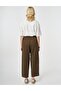 Sporty Stitched Viscose Trousers Khaki - 4