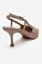 Irena Beige Suede Open Back Pointed Toe Women's Heeled Shoes - 5