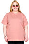 Mode XL Real Big Size Women's T-Shirt Lycra Combed Cotton 20149 Pudra - 6