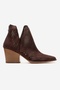 Orvia Brown Suede Thick Heeled Women's Summer Boots - 4