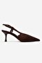 Irena Brown Suede Open Back Pointed Toe Women's Heeled Shoes - 4