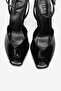 Slate Black Wrinkled Patent Leather Ankle Strap Women's Thin Heeled Shoes - 2