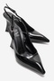 Felon Black Patent Leather Women's Wedge Heeled Shoes