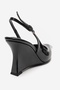 Felon Black Patent Leather Women's Wedge Heeled Shoes - 5