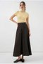 Women's Brown High Waist Long Jean Skirt Hzl26W-Bd180661 - 6
