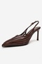 Ylena Brown Transparent Mesh Detailed Women's Thin Heeled Shoes - 6