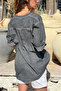 Italian Anthracite Judge Collar Ethnic Patterned Washed Cotton Loose Woven Shirt 75 55 - 2