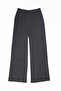 Dark Gray Women's Trousers with Chain Accessories - 3