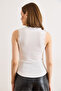 Women's White Lace Detailed Sleeveless Ottoman Blouse Blz-19003339 - 5