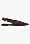 Women's Jazzy Brown Suede Pointed Toe Ballerinas - 2