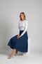 Ribbon Detail Denim Skirt - Blue - 7