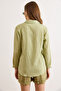 Women's Green Striped Draped Woven Shirt Gml-19001427 - 6