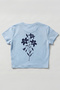 Women's Floral Printed Crop T-Shirt Slim Fit Cotton - 7