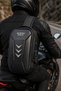 Black Unisex Biker Cross Shoulder and Waist Bag Hard Shell Design with Reversible Strap - 2